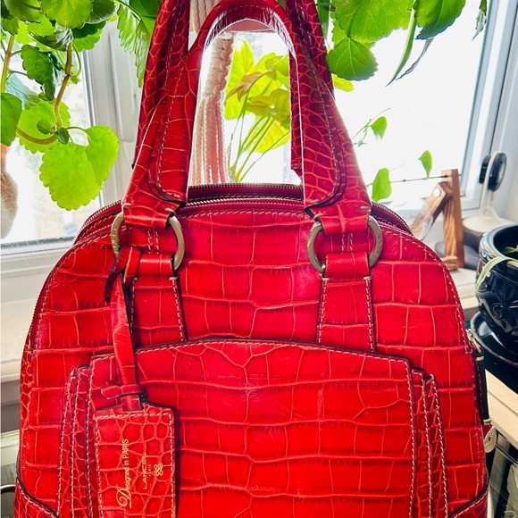 Quiet 🤫 luxury Lancel red crocodile Adjani handbag. - Picture 2 of 4